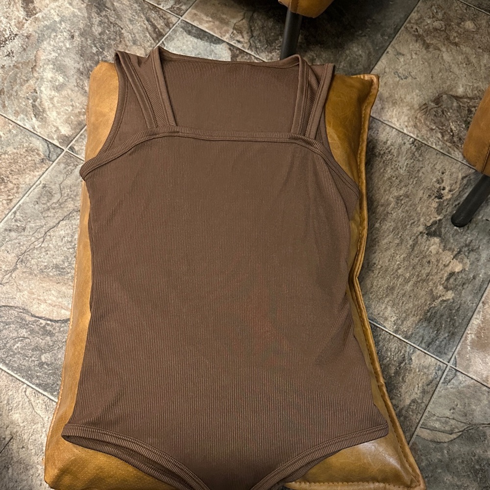 Brown Squareneck One Piece